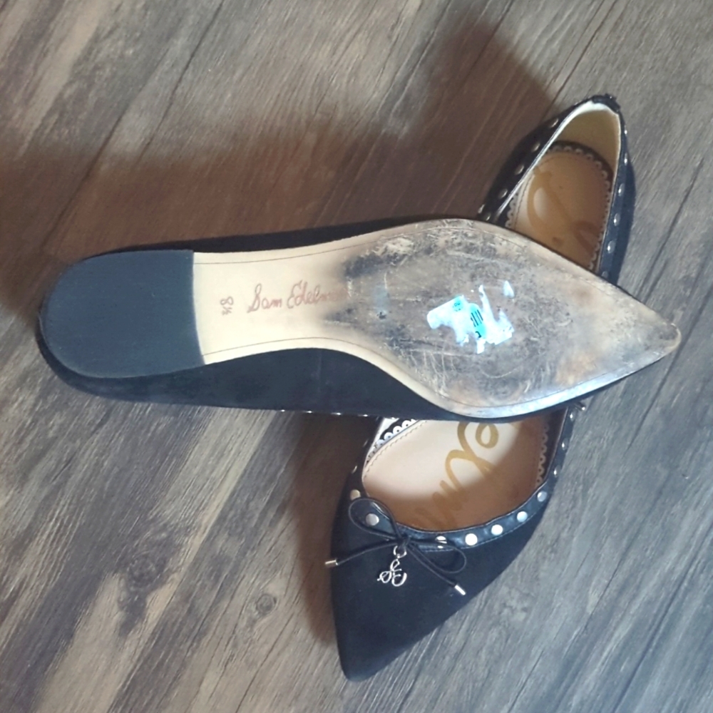 Sam Edelman Black Studded Flats - Picture 2 of 5